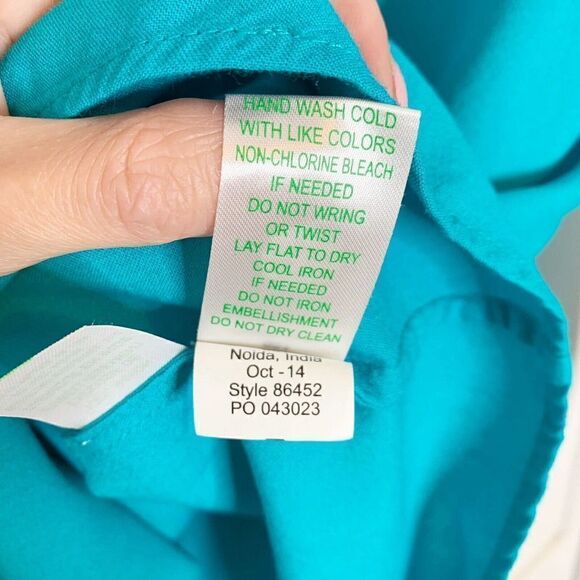 Lilly Pulitzer Violet Tunic Top in Deep Cyan Blue Size S Gold Beaded Embellished - Picture 7 of 9